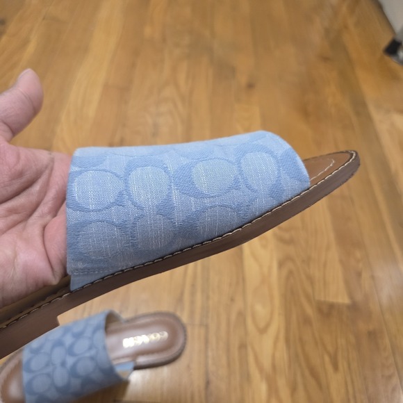 Coach Womens  Hazel Casual Summer Sandal Signature Chambray Cornflower Size 6 - Picture 7 of 12